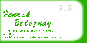 henrik beleznay business card